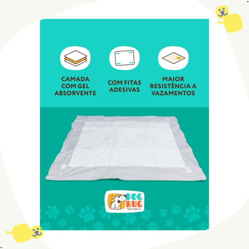 Tapete Higiênico Dog Rug 80x60cm Com 30 Unidades