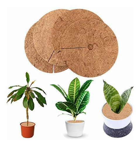 6 Peças De Tapete Redondo De Coqueiro, Para Jardinagem