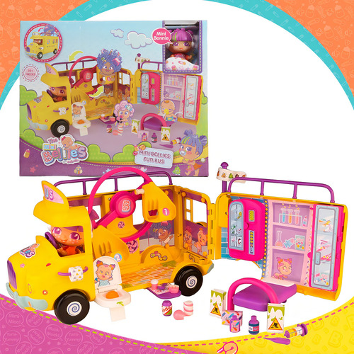 Playset Para Muñecas Y Muñecos Famosa The Bellies The Mini Bellies Autobús Divertido Mini Bonnie Color Fun Bus / Set Con Muñeca / +20 Accesorios
