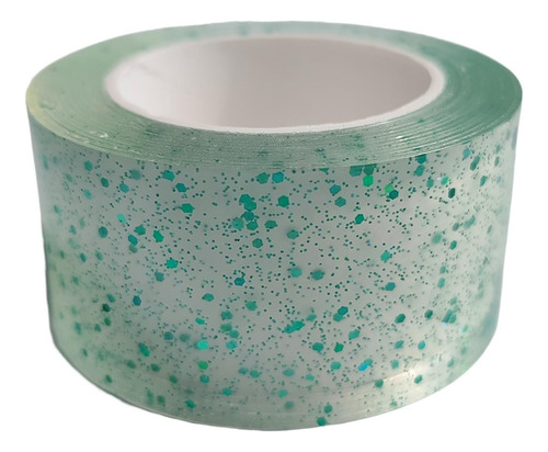 2 Nano Glitter Tape Strong Sticky Tape Verde Ancho 3cm