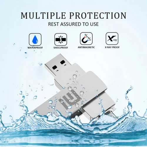 Pendrive Xiaomi 512gb Usb 3.1 Metal Duo 2 En 1 Conec A Y C Plateado