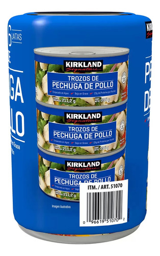 Pechuga De Pollo En Trozo 6 Latas 354gr C/u Kirkland Signatu