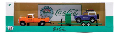 M2 Machines Coca-cola Ford F-100 Ranger 4x4 & Ford Bronco Naranja