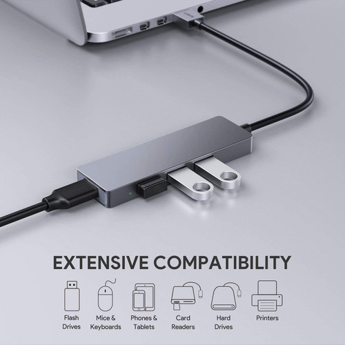 Hub Usb 3.0 De 4 Puertos Gangxun Para Mac Surface Xps Y Mas