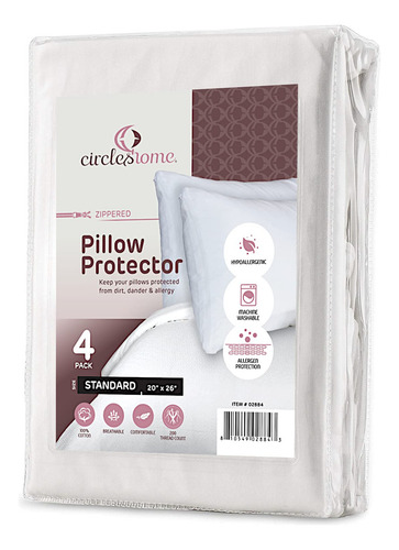 Mastertex - Fundas De Almohada Con Cremallera, 100% Algodó. Color Blanco