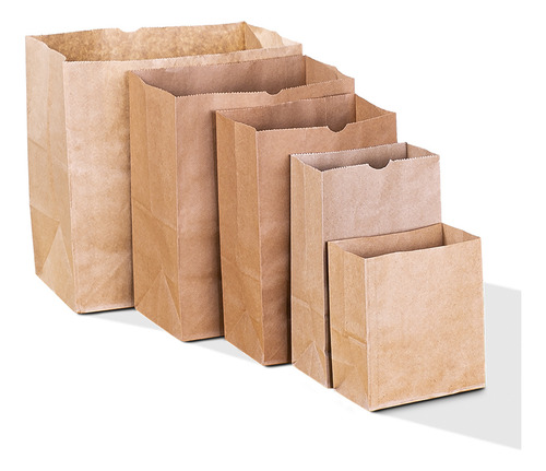 Sacos De Papel Kraft Pp 15x8,5x22 Cm - 100 Unid Sem Alça
