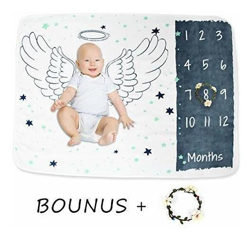 Manta De Hitos Para Bebes, Mantas Unisex Para Bebes Mensuale