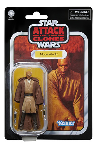 Boneco de ação vintage Hasbro Star Wars Mace Windu de 9,5 cm