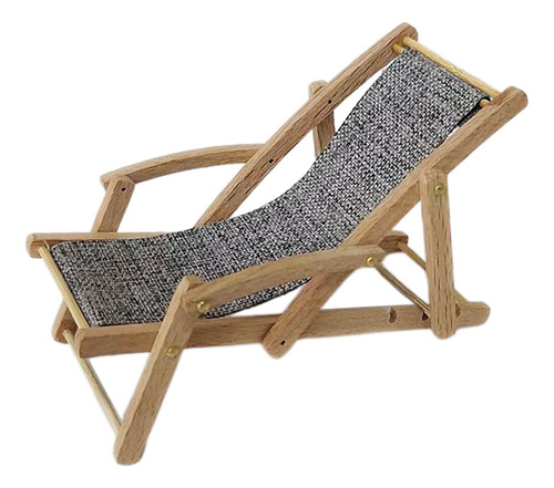 1/12 Mini Silla Al Aire Libre Artesanía Para Paisaje Gris