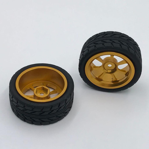 4 Piezas 1/14 Rc Neumáticos De Coche De Goma Mini Dorado