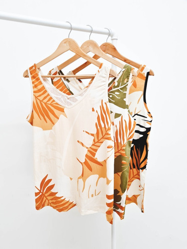 Imagen 2 de 2 de Blusa Musculosa Mujer Talles Grandes Amplios Liso Estampado