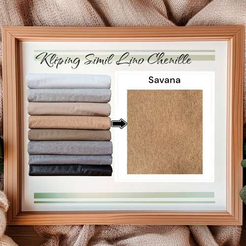 Mantel Ecocuero Redondo 1.80 Kipling Lino Chenille C/uniones Color Savana