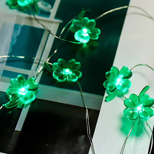 Luzes De Corda De Trevo De 4 Folhas, 50 Leds, Decorativas Fe