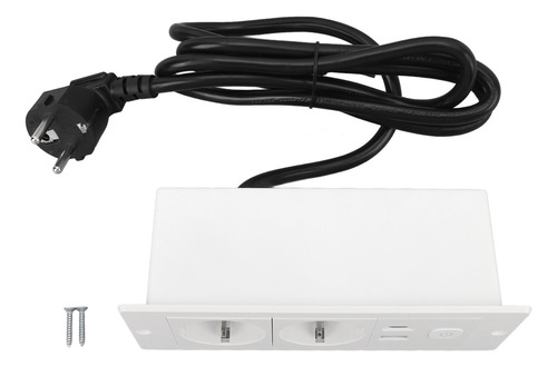 Tira De Alimentación Empotrada 3 En 1, Toma Usb Tipo C