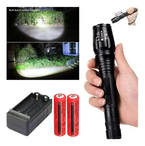 Linterna Led Recargable Luz Potente Linterna Tactica Militar