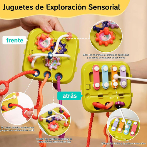 6 Brinquedos Sensoriais De Formas Coloridas, Tabuleiro 4 Em