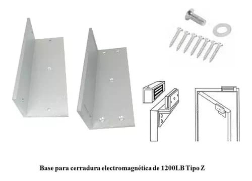 Base Tipo Z Para Cerradura Electromagnética 1200lbs/500kg