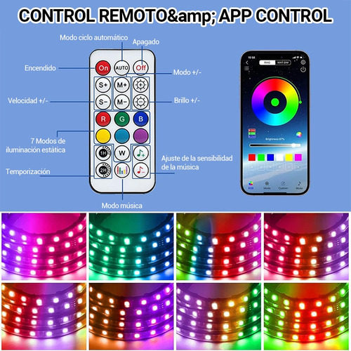Tira De Luces Led Rgb Para Chasis De Auto Con Efecto Fluido