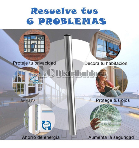 Imagen 3 de 6 de Polarizado Espejado Film 1 Mts X 3 Mts + Cutter Y Espatula