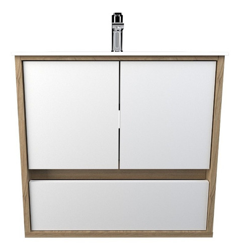 Imagen 6 de 9 de Vanitory Flotante Colgante Minimalista Mueble Baño C/ Mesada