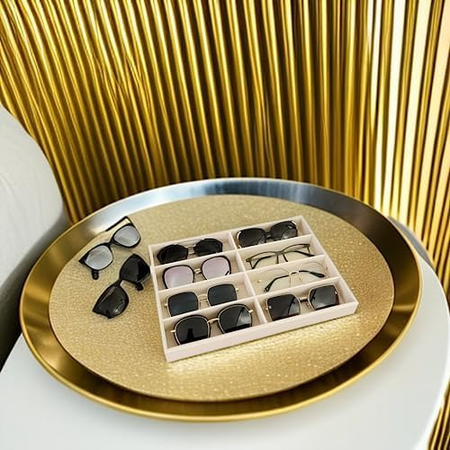 Ranura 8, Grande, Beige Claro, Gafas De Sol De Terciopelo De