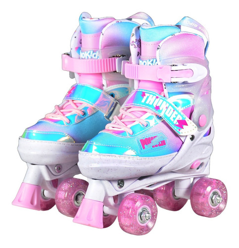 Patines 4 Ruedas Rollers Extensibles Luces Glitter Bipokids