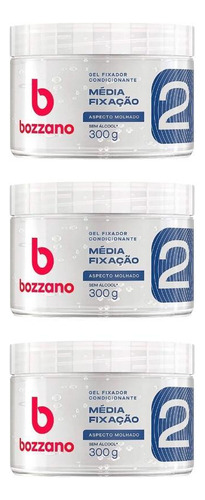 Gel Fixador Bozzano 300g Incolor - Kit Com 3un