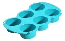 Comprar Muffinera 6 Porciones Silicona Si O Si Coccion Uniforme Celeste