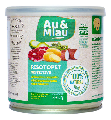 Ração Úmida Au&miau Risotopet Sensitive (cães)