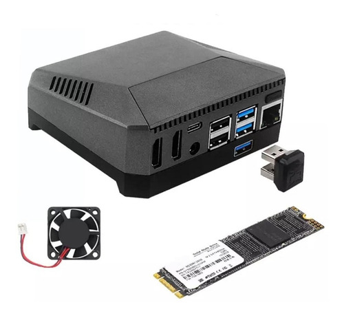 Imagem 4 de 10 de Kit Raspberry Pi4 8gb Ram Case Argon One M.2 + Ssd M2 128gb