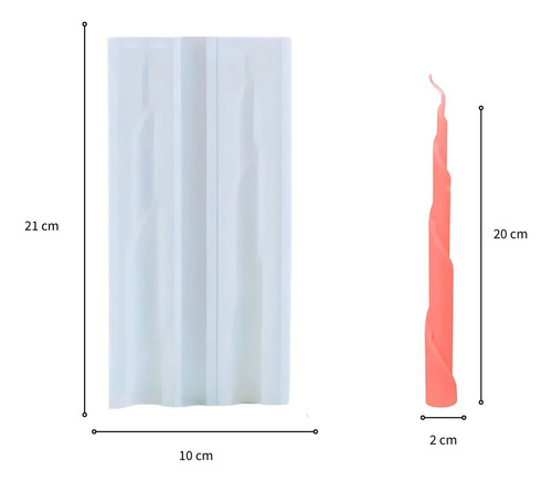 Molde De Silicón Para Vela Larga. Vela Moldeada De Pilar
