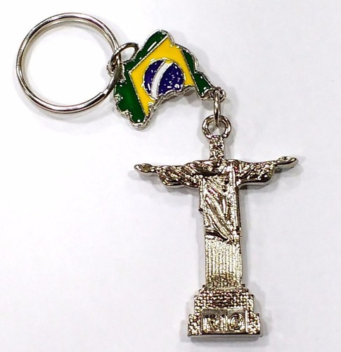 Chaveiro Mapa Corcovado Cristo Rio Brasil Em Metal Souvenir