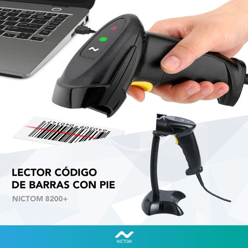 Imagen 6 de 8 de Lector de código de barras Nictom 8200 USB/RS-232/PS-2 1D 5V negro