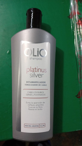 Olio Shampoo Platinus Desamarillador Mujer 420 Ml 