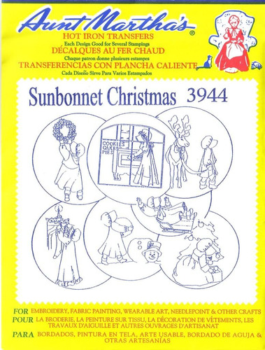 Sunbonnet Navidad Tia Martha Caliente Hierro Transferencia