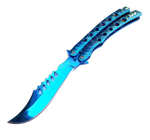 Navaja Mariposa Balisong Tornasolado Blueshimmesh Cs Go