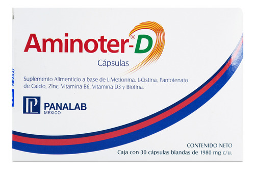 Aminoter D Suplemento Anticaída De Cabello Vitamina D 30cap