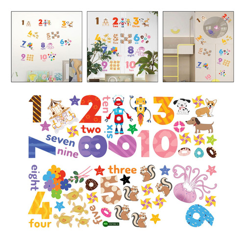 Pegatinas De Pared Con Números Para Aprendizaje Estilo A