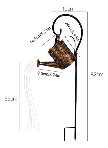 Luz De Jardim Solar Conduzida Com Regador De Fio De Cobre