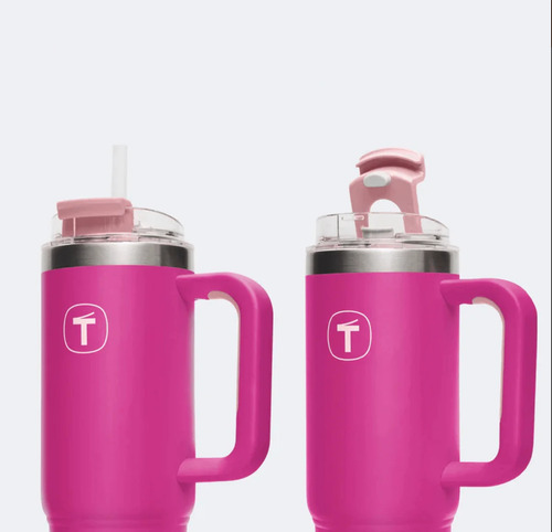 Copo Tupperware Térmico Big T Tumblers 1,1 Litro Rosa-chiclete