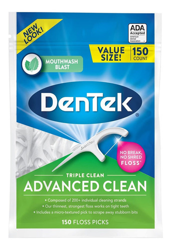 Dentek Triple Clean Advanced Clean - Palillos De Hilo Denta.