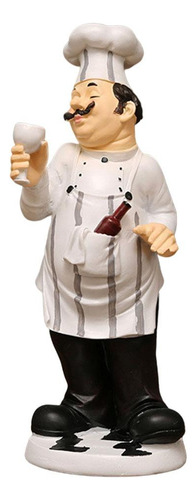 1x Estatua De Chef De Resina Adornos Bar Restaurante Cocina
