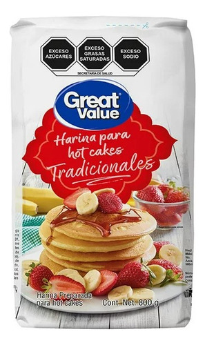 Harina Para Hot Cakes Tradicionales Great Value 800g