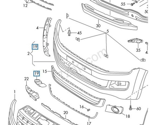 Imagen 3 de 4 de Tapa Gancho Remolque Delantero Vw Amarok 2016 Original