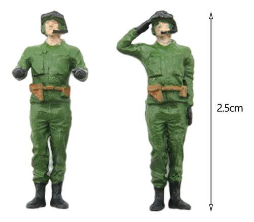 2 Piezas Escala 1:72 Personas Diminutas Modelo Diorama