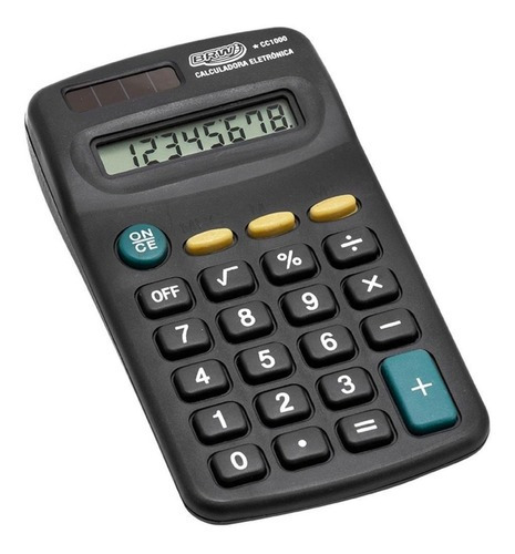 Calculadora De Bolso Pequena 08 Dígitos Cc1000 Brw 01un Cor Preto