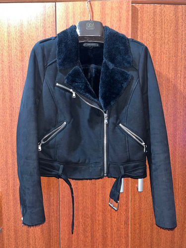 Gamulan Cruzado Abrigo Invierno De Marca Zara Original Mujer Negro L