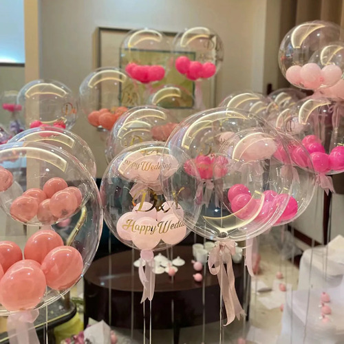 50 Globos de látex Bobo Globos Burbuja Transparente Con 50 Soporte Dingpai Burbuja