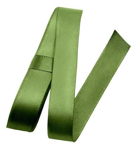 Fita Decorativa De Cetim Rolo Com 10 Metros X 15mm Coloridas Cor Verde-musgo Liso