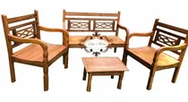 Comprar Jogo Madeira 4 Lugares+ Mesa De Centro !!! Em 12x Sem Juros